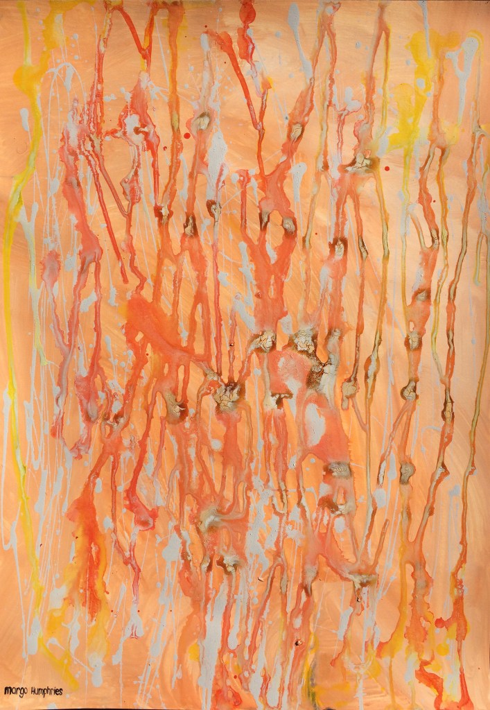 "Choc Chip" by Margo Humphries 2017 Acrylic paper Original for sale unframed $50 Size: A2