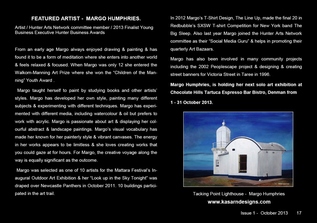 New Arts Zine – I am the Featured Artist for my Denman&nbsp;Exhibition