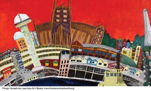 "Newcastle - vivid" by Margo Humphries will be projected onto buildings in Watt Street for City Evolutions & Christmas in the City