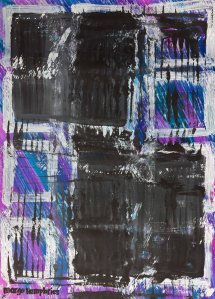 "The Grid" by Margo Humphries 2016 Acrylic & ink on paper Original for sale unframed $50 Size: 56x40cm