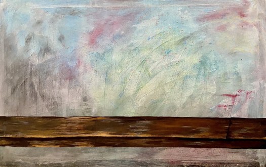 "Empty Shelf" by Margo Humphries. 64x40x4cm. Acrylic on canvas. Ready to hang. $100.00. 2021