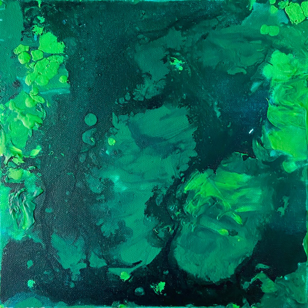 ORIGINAL CANVAS PAINTING 30.5x30.5cm "Aventurine" by Margo Humphries - $50.00