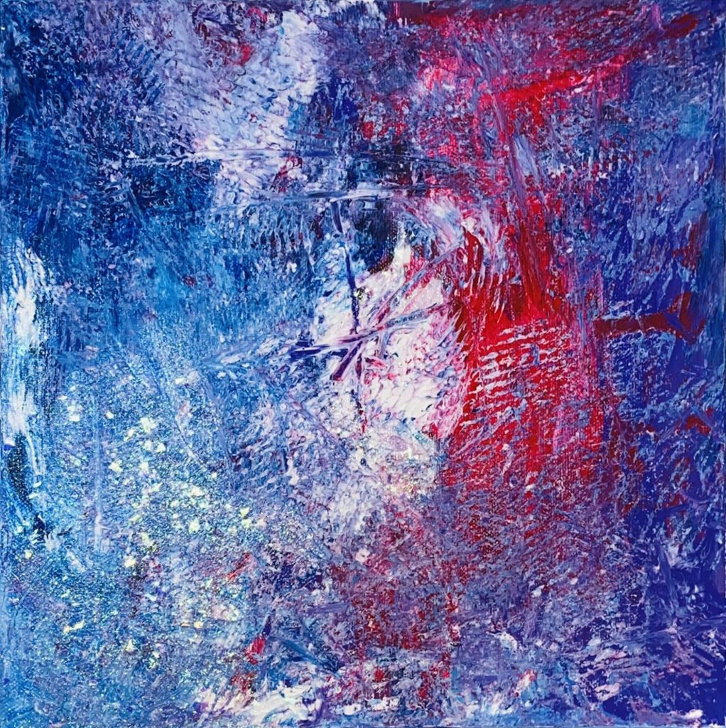 “3D” – Original painting by Margo Humphries acrylic on canvas 30.5 x 30.5cm $50.00