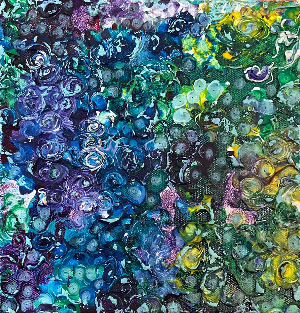 “Sequin Symphony” original painting&nbsp;$80.00