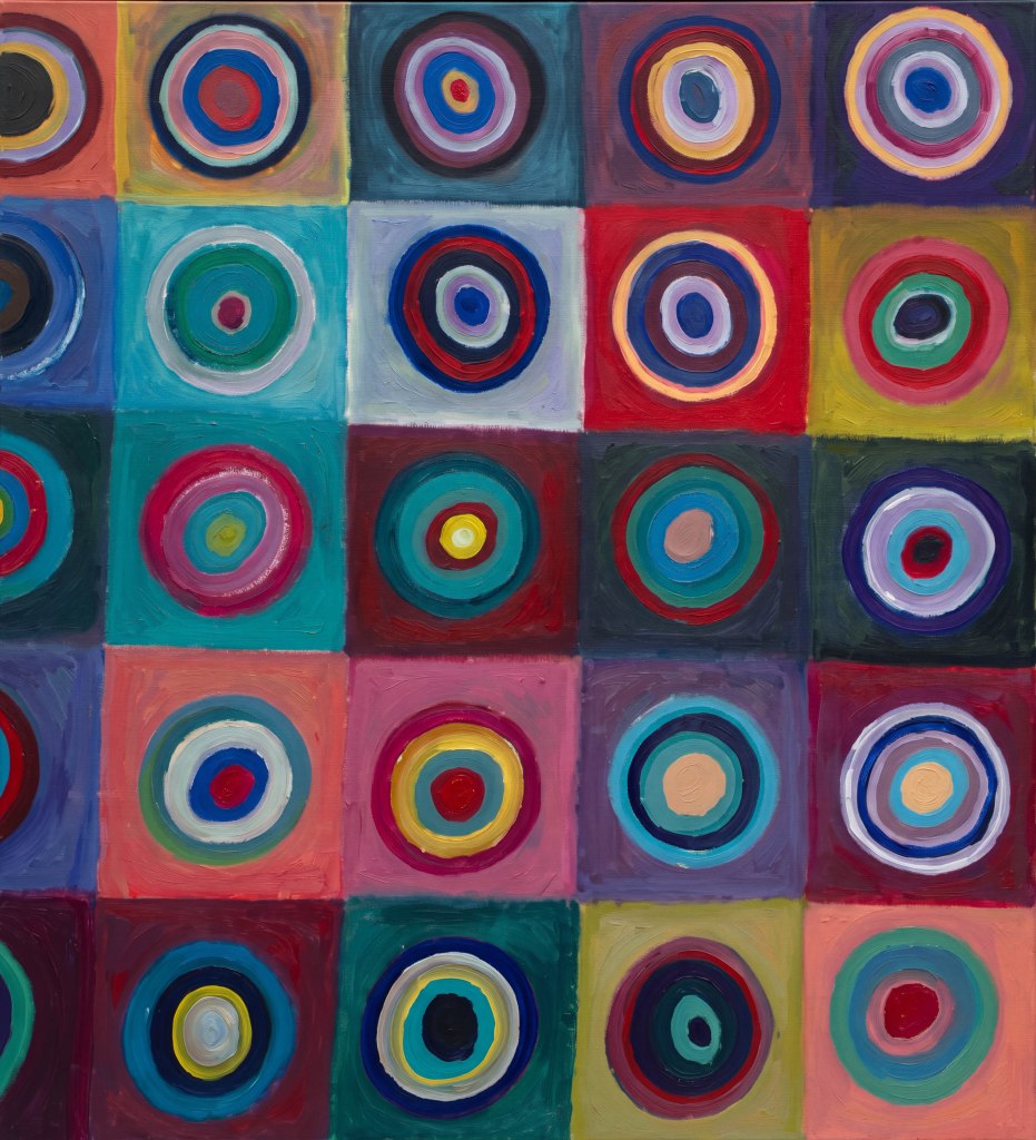 Circles of Life - Original acrylic painting enhanced by AI decades later in 2026